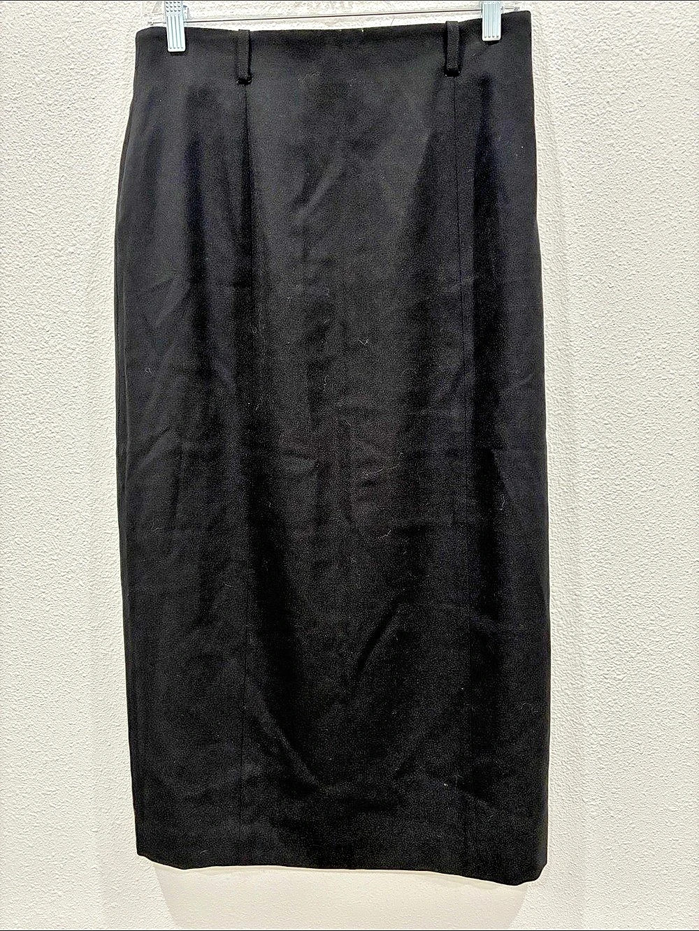 Liz Claiborne Black Wool Midi Skirt Size 12 petite